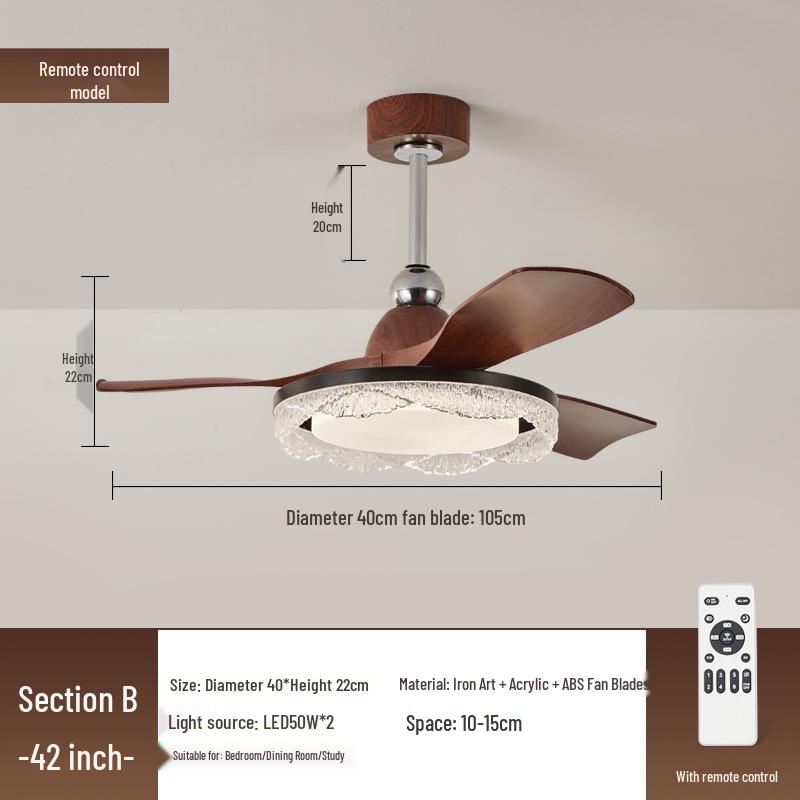 Nordic Retro Inverter Ceiling Fan Light 2025 for Living Room, Bedroom, Restaurant - Chinese Style