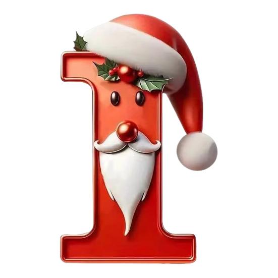 26 Letters Christmas Ornaments Personalized Santa Claus Monogram Initial Letter Xmas Tree Pendant for Tree DIY Craft Home Decor