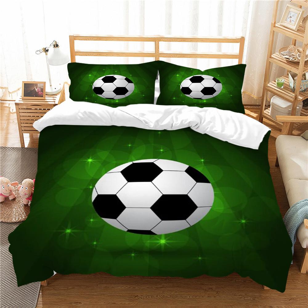 Home Bed Clothes 2/3 Psc 3D Football Bedding Cover Suit Modern Fashionable Duvet Cover Set Home Textiles