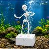 1 Stück Skelett Aquarium Dekoration 3D Gedrucktes Tanzendes Skelett Aquarium Sprudler Ornament Luftbetrieben Bewegliches Skelett Halloween Dekoration