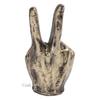 Resin Victory Sign Hand Gesture Showpiece (5.5X1.5X1.5 Inch), Gold
