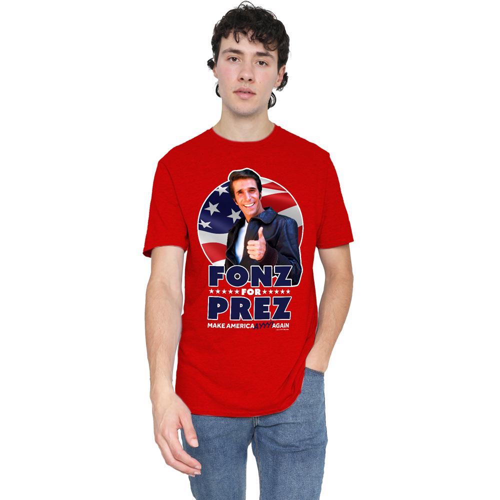 Happy Days Unisex Adult Fonz for Prez T-Shirt
