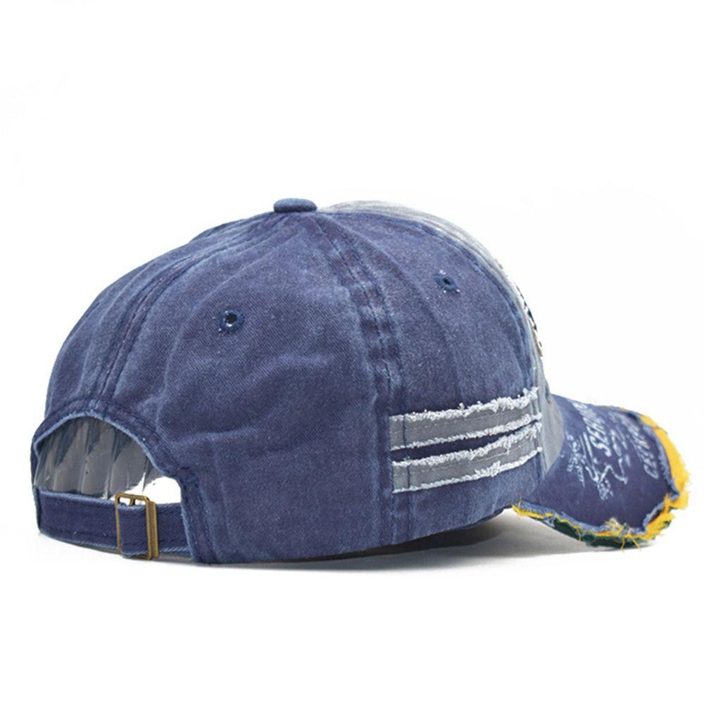 Men Women Adjustable WASHED DENIM Baseball Hats Embroidery Baseball Caps Sunscreen Hats Distressed Faded Cap
