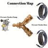 Triple Spliter Adapter With 3/8inch Quick Release Connector Adapter Splitter Coupler Connector For High Pressure Washer