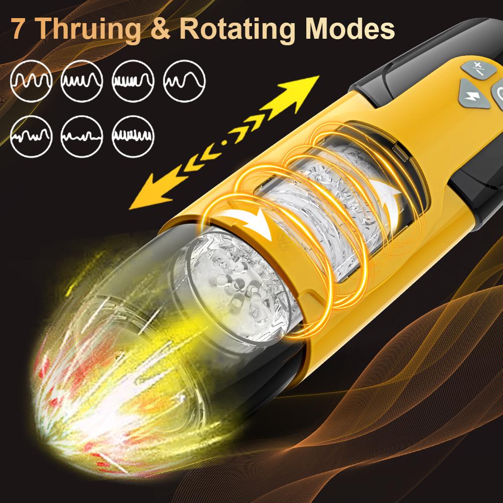 Automatic Retractable Rotating Vibrating Aircraft Cup Men's Realistic Vaginal Sex Toys Piston Type Masturbator Masturbator
