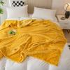 New Yellow Plaid Solid Blanket Soft Warm Fluffy Throw Blanket Sofa Cover Milk Velvet Bedspread Bed for Adults Home
