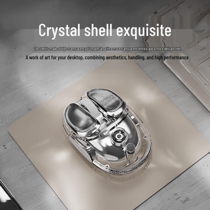 EWEADN Q9 Compact Transparent Dual-Mode Wireless Gaming Mouse