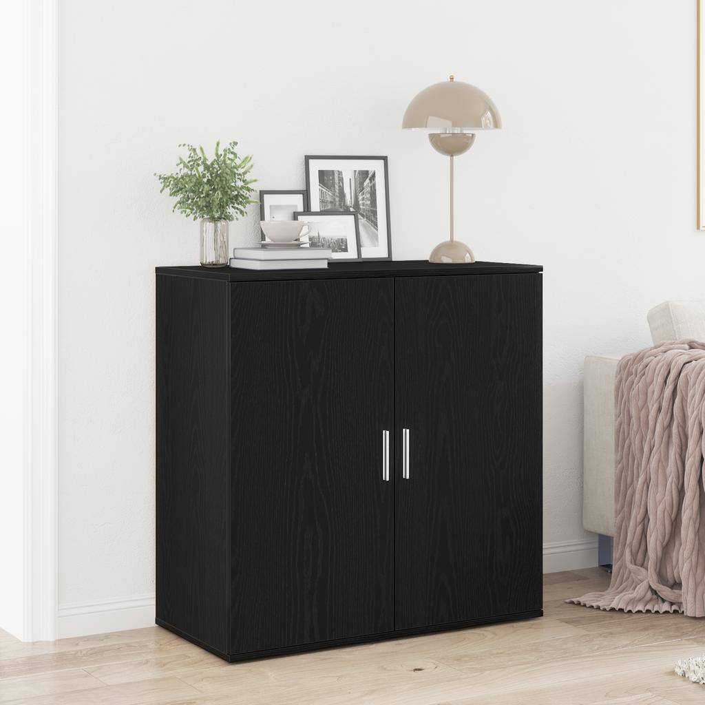 Sideboard in Black Oak Look 79 x 38 x 80 cm Engineered Wood