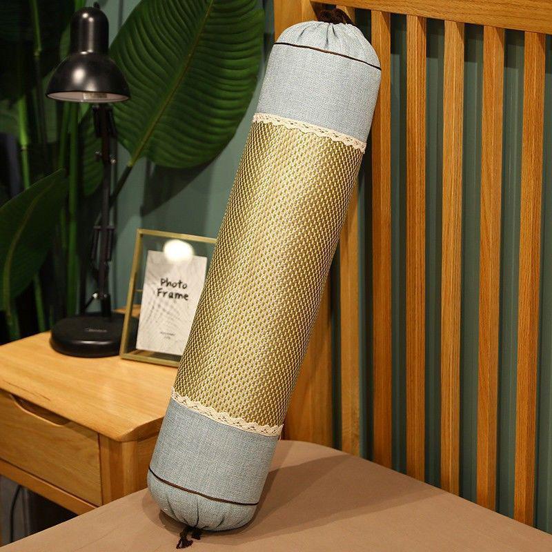 Breathable Linen Cylindrical Cooling Pillow for Girls' Bedroom