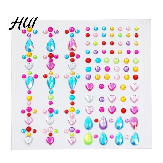 Colorful Adhesive Stickers Rhinestone for DIY Crafts Star Moon Gem Shiny Scrapbooking & Journaling Self-Adhesive Sparkling Gems Card Making Exquisite