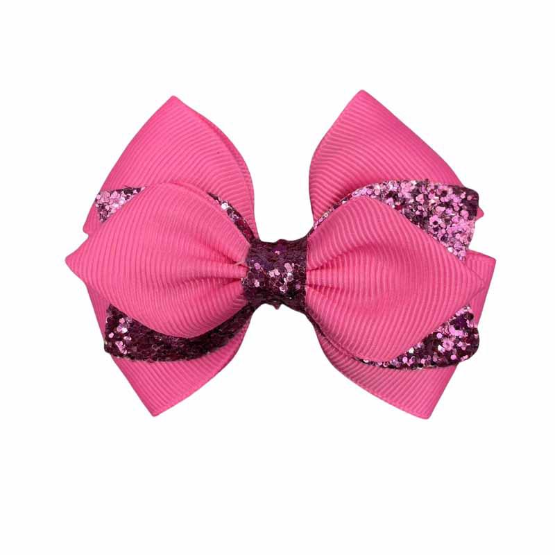 Glitter Bow Swallowtail Butterfly Hair Clip for Kids розовый
