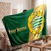 Hammarby Personalized Fleece Blanket With Football Logo, Custom Name Text Soft Warm Home Throw Blanket