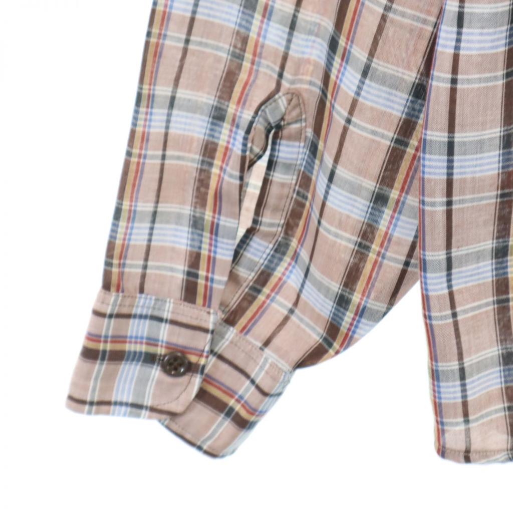 Levi's 70s Vintage Check Pattern Long Sleeve Shirt Brown Men's Used