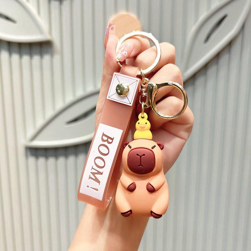 

Adorable Capybara Plush Car Keychain Cartoon Key Ring Backpack Toy Gift Keyring StyleC