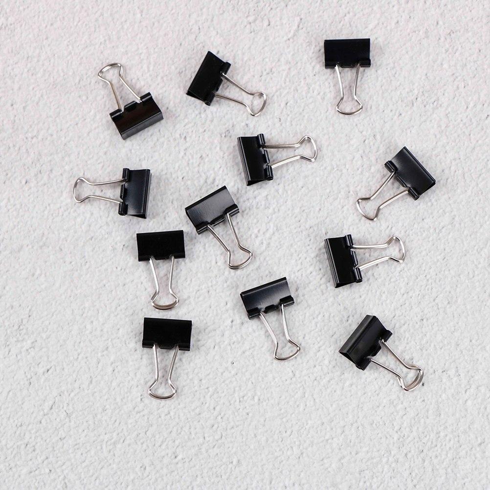 10pcs  Black Metal Binder Clips Notes Letter Paper Clip Office Supplies Binding Securing Clips 15/19/25/32mm