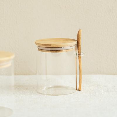 Glass Sealed Jar, Coffee Bean Storage Jar, Simple And Practical Tea Jar With Lid Spoon, Kitchen Seasoning Jar, Storage Jar
