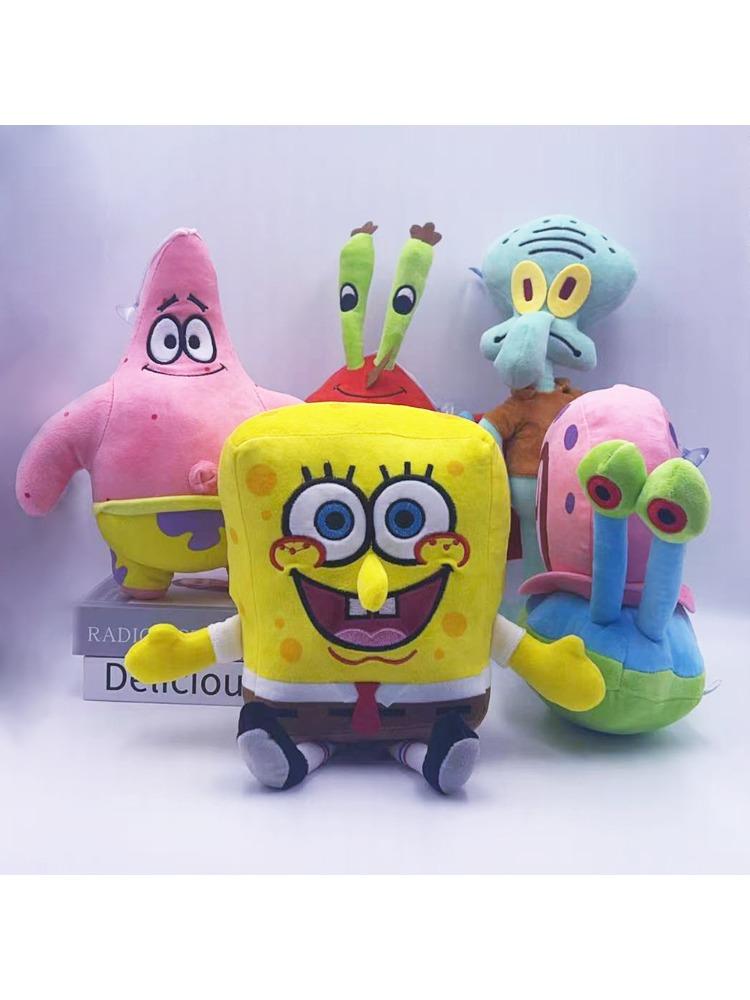 Anime Plushie Doll Spongebob Peluches Doll Squarepants Patrick Star Squidward Eugene Krabs Gary Kawaii Cartoon Stuffed Plush Toy
