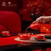 Edenus 18-Piece Vermilion Glaze Tea Set