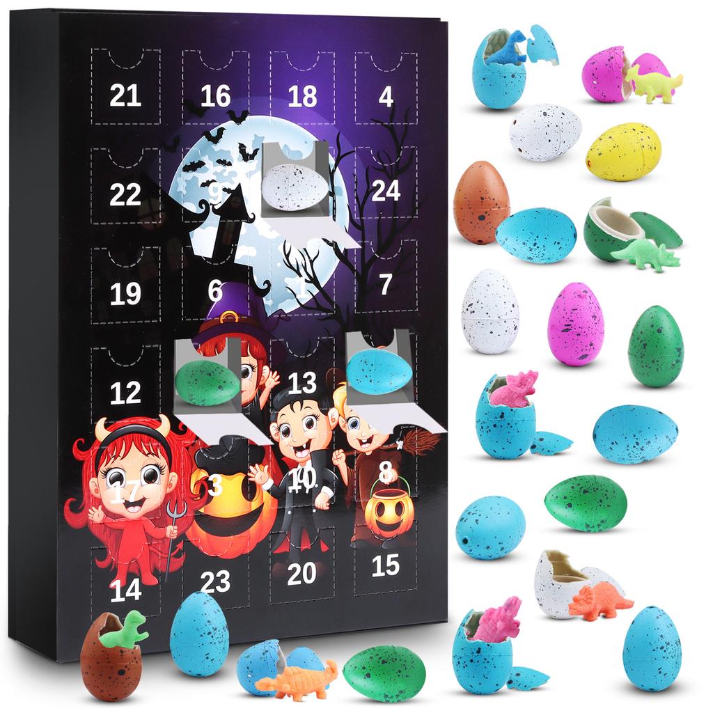Halloween-Puppen-Adventskalender enthält 24 Geschenke, Halloween-Horrorfiguren-Adventskalender, Halloween-Countdown-Kalender mit Überraschungsspielzeugen