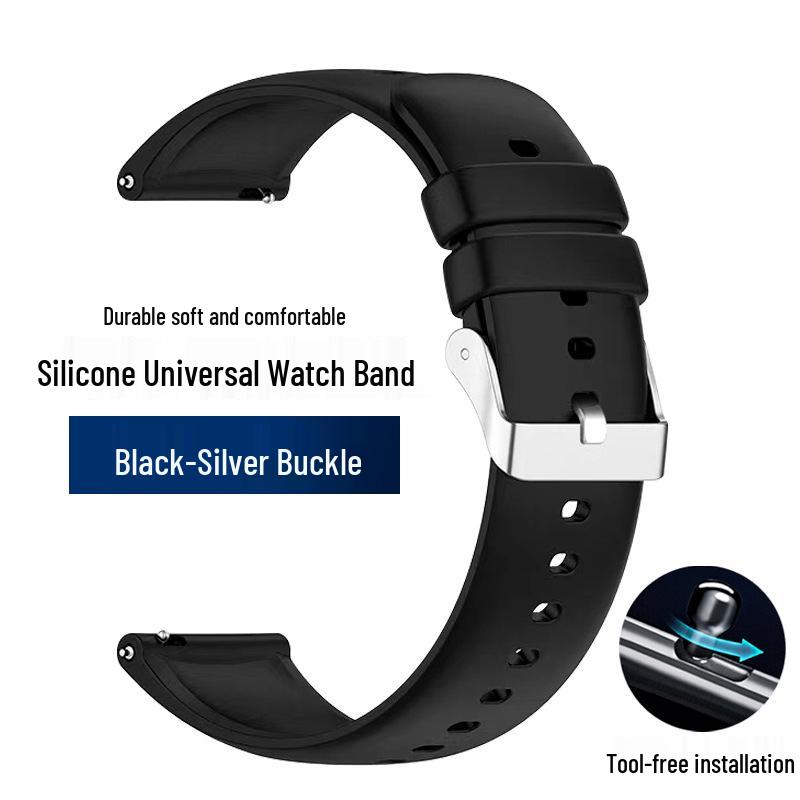 

Быстросъемный силиконовый спортивный ремешок для часов - Водонепроницаемый, Универсальный, Совместимый со всеми сериями умных часов для мужчин и женщин Width 19mm [Slight Installation Gap]