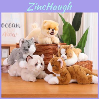 Fluffy Pomeranian Plush Toy Cat Doll Car Ornament Cute Kitten Pillow Pacifying Doll
