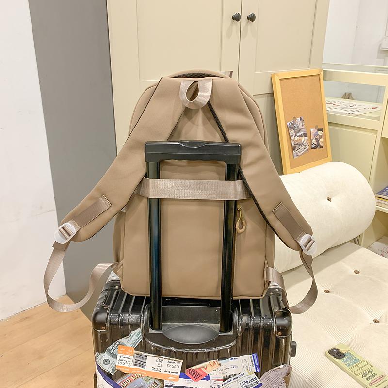 Large Capacity Backpack Lightweight Contrast Color Schoolbag Junior Senior High School Student Backpack with Coin Purse