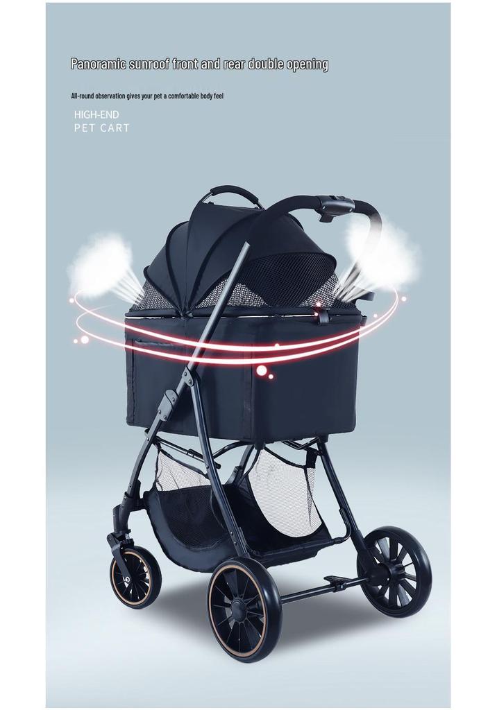 Lightweight Foldable Pet Stroller for Small Dogs & Cats - Travel & Outdoor Friendly