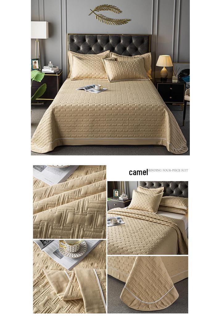 All-Season Solid Color Quilted Bedding Set with Duvet Insert and Cotton Padding