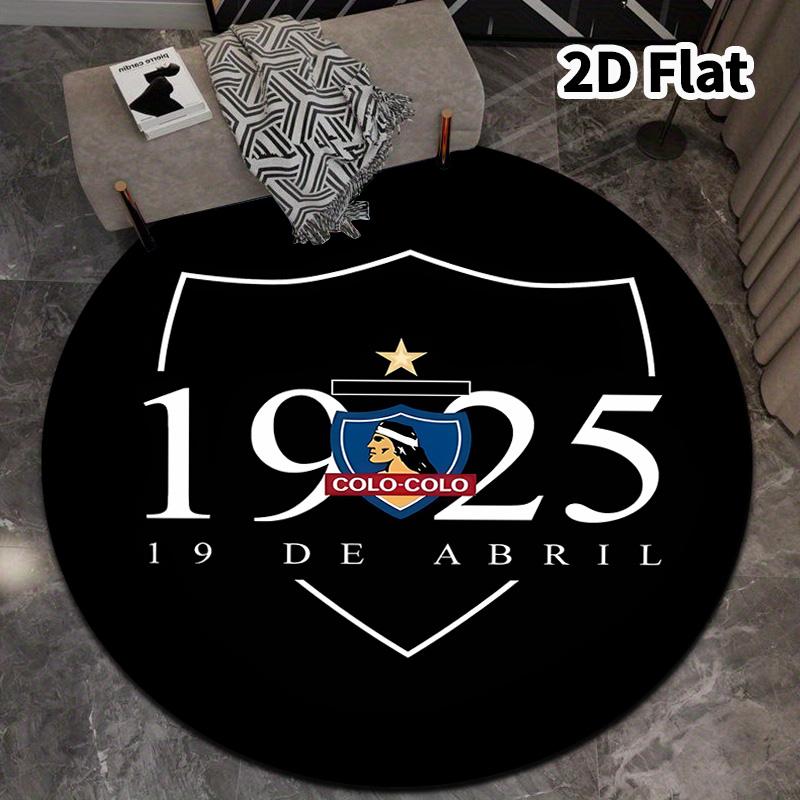 Club Social Y Deportivo Colocolo Round Area Rug Carpet Rug For Living Room Bedroom Sofa Playroom Decor Nonslip Floor Mat