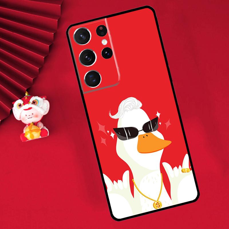 Cartoon Cute Animal Duck Case For Samsung Galaxy S26 S25 S24 Ultra S21 S20 S22 S23 Ultra S10 Plus S25 FE Cover Funda