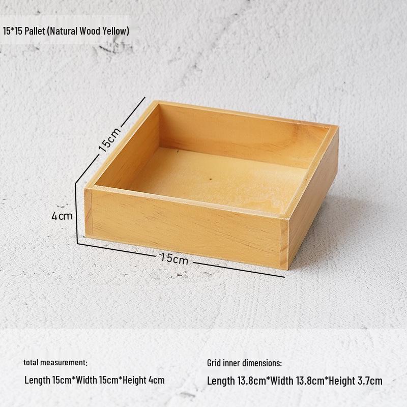 Retro Wooden Multi-Grid Desktop Storage Box and Display Tray
