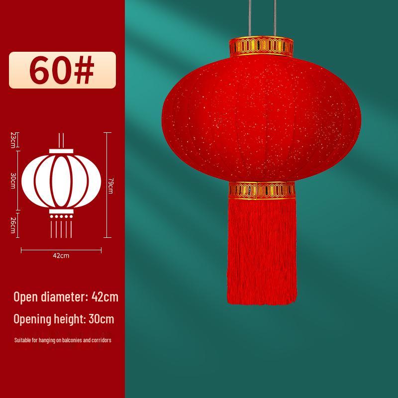 2026 LED Large Red Lantern for Balcony & Main Entrance - Rural Style, Ideal for Self-Built Homes & Palaces