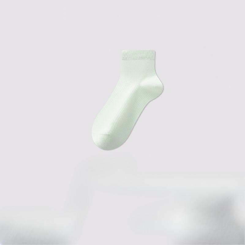 Female Summer Thin Style Cool Feeling Mesh Breathable Pure Color Boneless Antibacterial Deodorant Socks