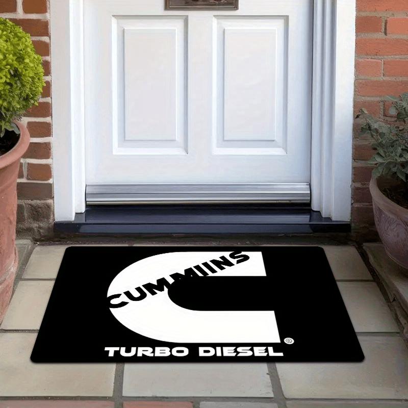 Cummins Turbo Diesel Pattern Flannel-printed floor mats has a non-slip function is suitable entrances bathroom welcome carpets