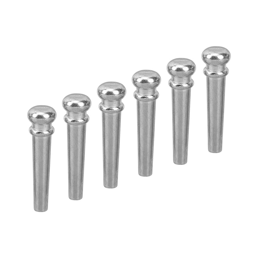 6Pcs Acoustic Guitar String Nail Bridge Pins Pegs Fixed Cones Parts Replacement GL28Silver
