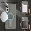 Luxuru Invisible Kickstand Magnetic Case For Samsung Galaxy S25 Edge S23 Ultra S24 Plus FE Folding Stand Holder Matte Cover