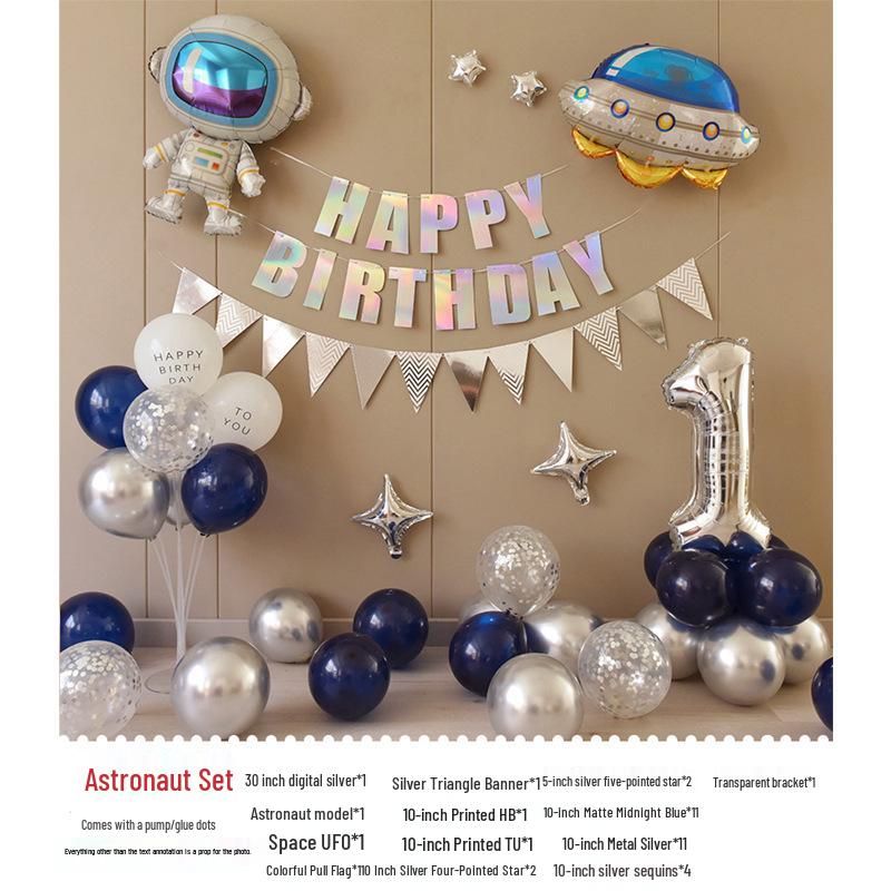 First Birthday Party Balloon Decoration Set with Light Strip for Boys and Girls