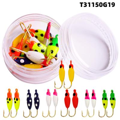 7-Color Gourd Flat Brushed 1.2g Lead Head Micro-Lure Ice Fishing Hook & Soft Lure