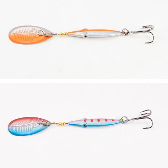 5Pcs 8.5CM/9G Inkfish Spinner Blade Lure with Hook Metal Spinnerbait Rotating Lure Freshwater Crap Bass Pike Walleye Fishing Accessories