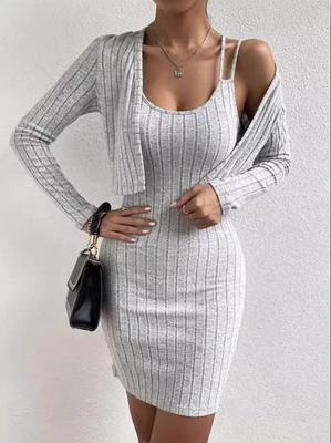 2024 Women's European & American Fashion Set: Camisole, Tight Skirt, and Small Jacket