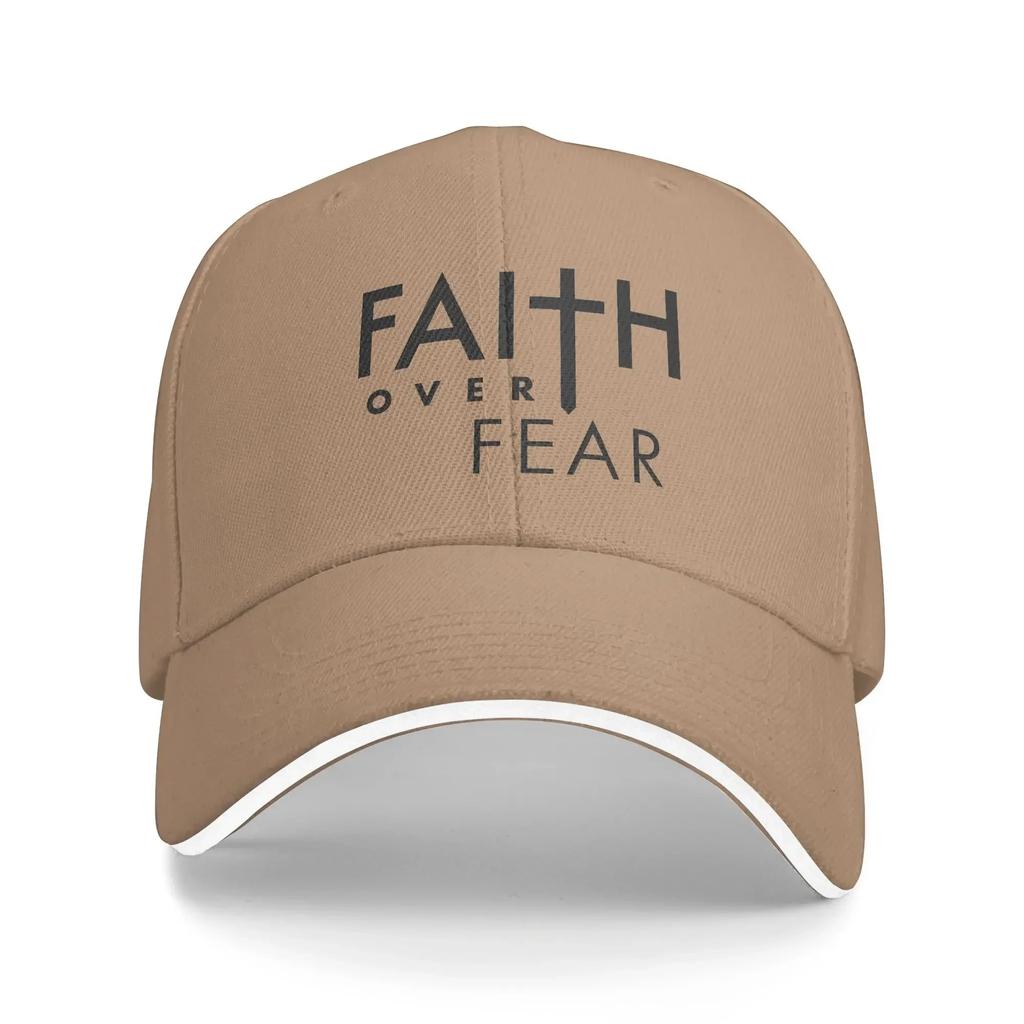 Christian Faith Over Fear Baseball Cap  Street Style Men Adult Trucker Hat Sun Visor Print Kpop Rock Baseball Caps Birthday Gift