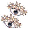 2Pcs Brooch Blue Eye Premium Alloy Exquisite Stylish Elegant Highly Durable Blue Eye Brooch for