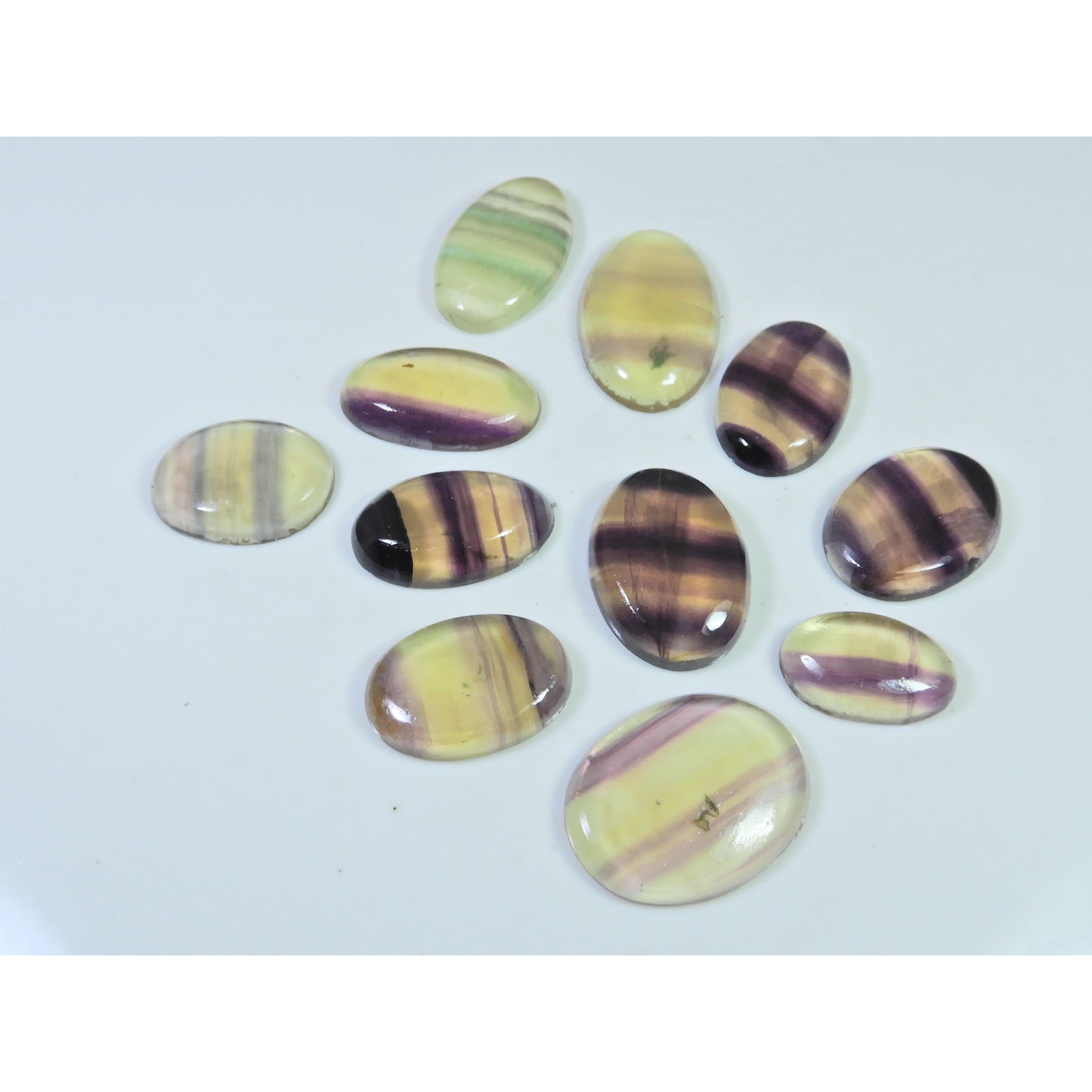 248Cts. Natural Rainbow Fluorite Oval Cabochon Loose Gemstone 11 Pcs Lot C-916