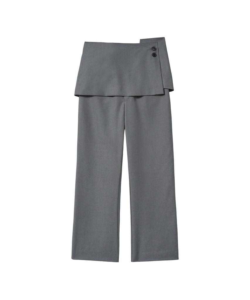 PARAKEET Layered Skirt Pants (Gray)