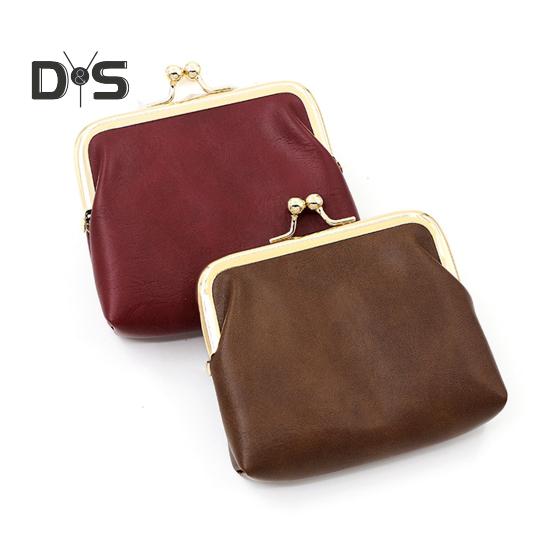 Mini Vintage Coin Purse Faux Leather Kiss Lock Change Pouch Portable Wallet Multi-purpose Keys Earphones Trinkets Lipstick Cosmetic Accessories
