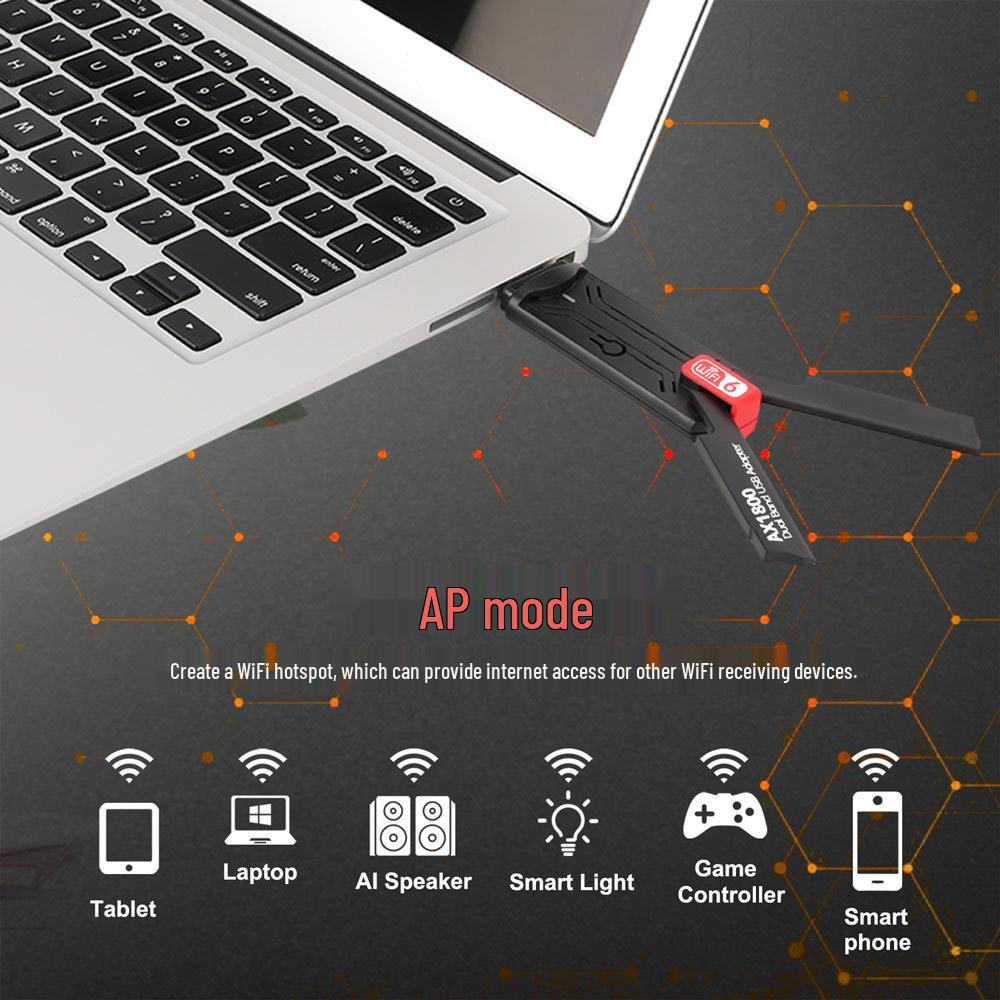 WiFi6 Dual-Band USB 3.0 Wireless Network Adapter MTK7921