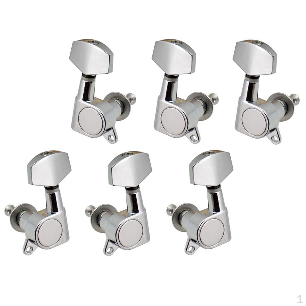 Set of 6 3L3R Full Closed Tuning Pegs Square Machine Heads for Electric Guitar Parts