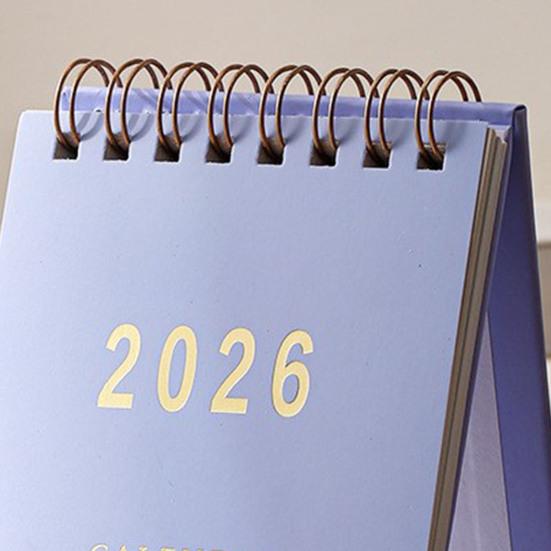2026 Desktop Calendar Minimalist Calendar with 18-Month Planner Metal Coil & Memo Pad English Handmade Desktop Decoration for Office Home School Use
