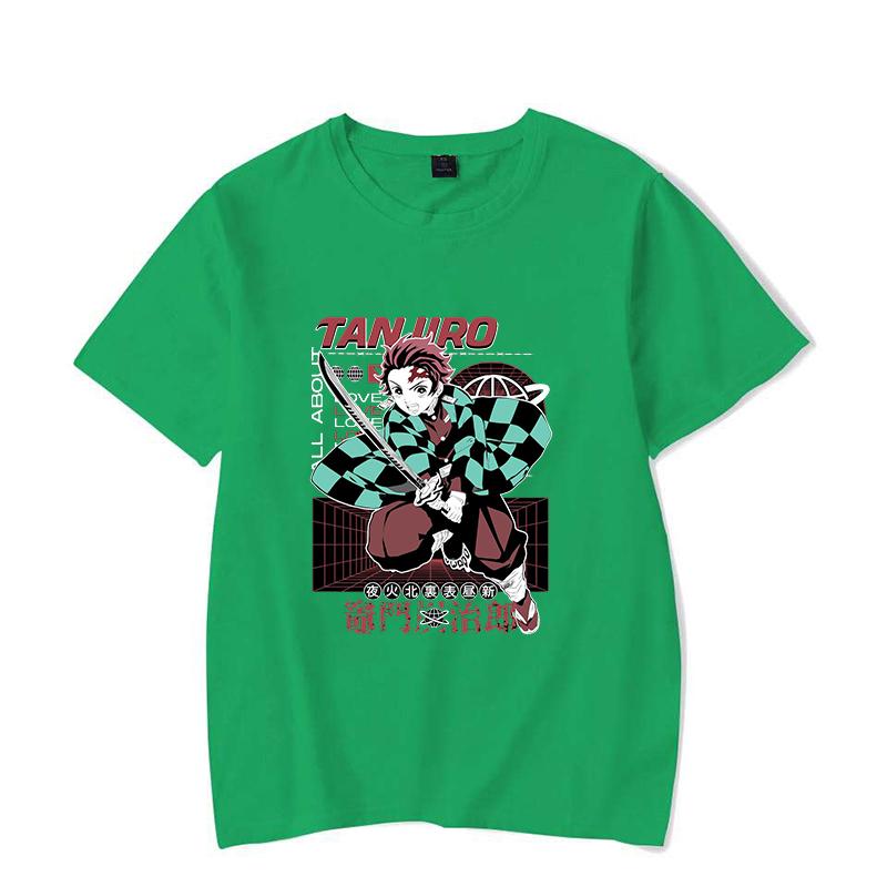 New Aniem T Shirt Kamado Tanjirou Print T-shirt Unisex Summer Casual O-neck Lady Female Clothing Short Sleeve Tees