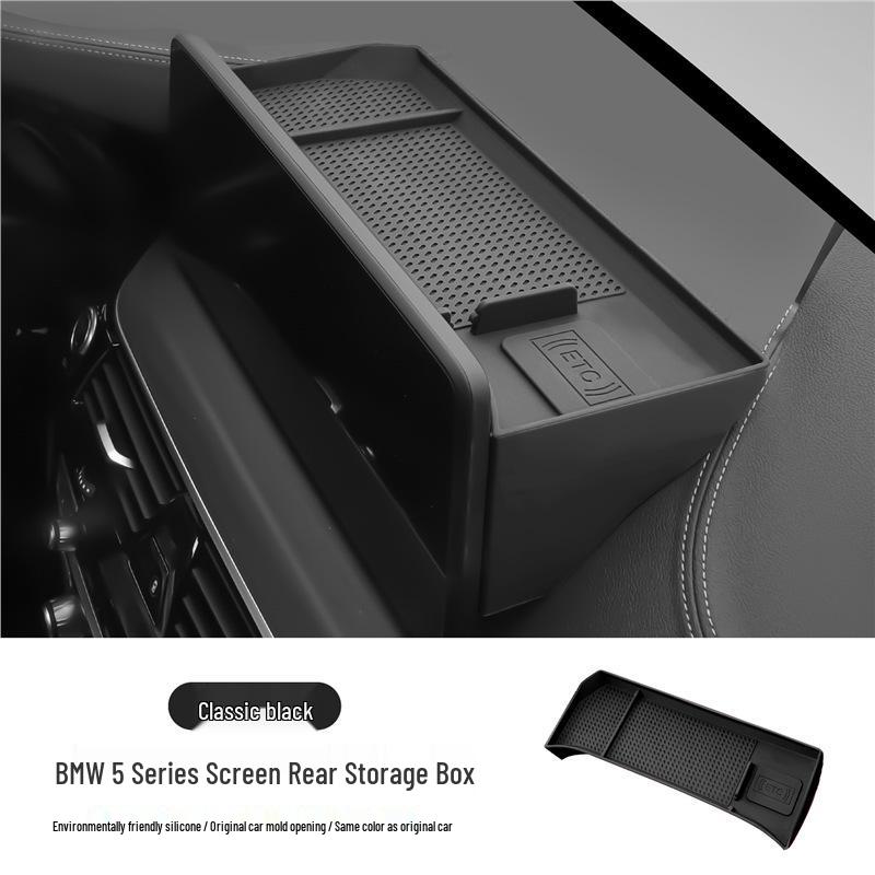 Compatible with BMW X5 LX3 iX1 Center Console Silicone Storage Box for New 3 & 5 Series - Rear Screen Decoration.
